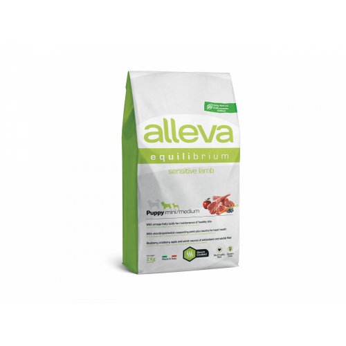 Сухой корм Alleva Equilibrium Sensitive Ягненок Puppy Mini/Medium для щенков, беременных и кормящих сук мелких и средних пород