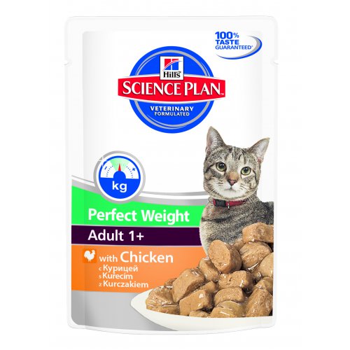 Hill's Sience Plan Adult Perfect Weight with chicken Хиллс пауч для котов и кошек с курицей идеальный вес от 1-7 лет