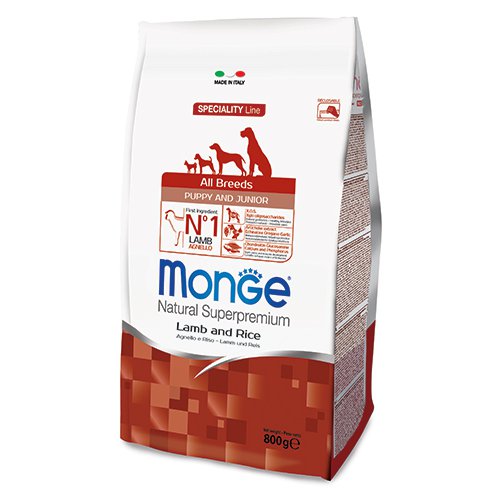 Сухие корма Monge Dog Speciality Puppy&Junior для щенков всех пород с ягненком и рисом