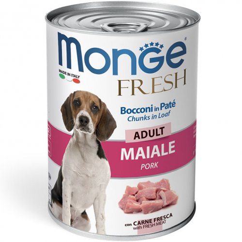 Monge Dog Fresh Chunks in Loaf консервы для собак мясной рулет свинина
