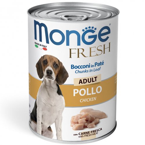 Monge Dog Fresh Chunks in Loaf консервы для собак мясной рулет курица