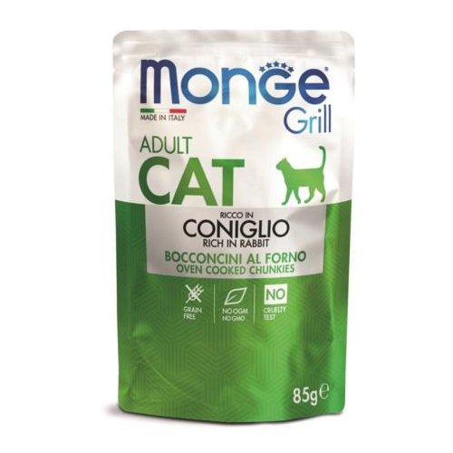 Monge Cat Grill Pouch паучи для взрослых кошек итальянский кролик