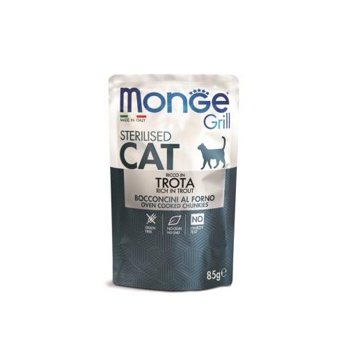 Monge Cat Grill Pouch паучи для стерилизованных кошек итальянская форель