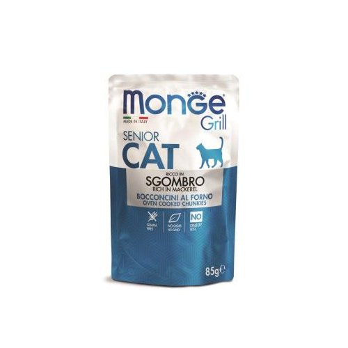 Monge Cat Grill Pouch паучи для пожилых кошек эквадорская макрель