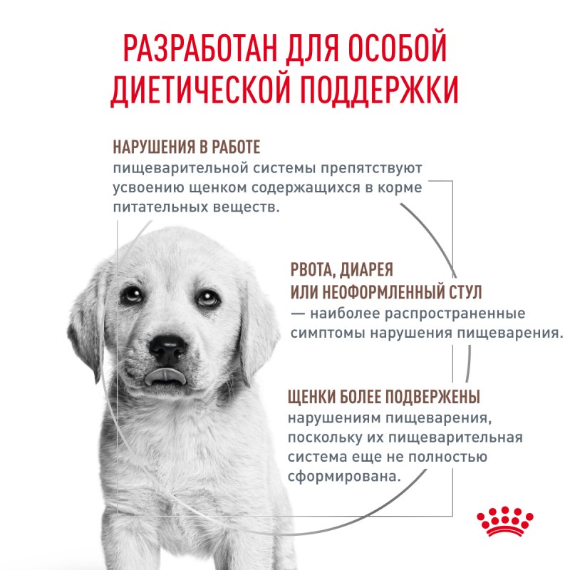 Royal Canin GASTROINTESTINAL PUPPY (ГАСТРОИНТЕСТИНАЛ ПАППИ) Корм сухой полнорационный диетический для щенков, рекомендуемый при расстройствах пищеварения.