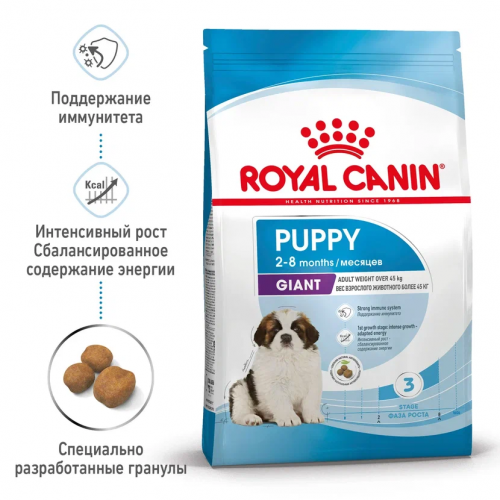 Упаковка Сухой корм Royal Canin Giant Puppy для щенков очень крупных размеров до 8 месяцев