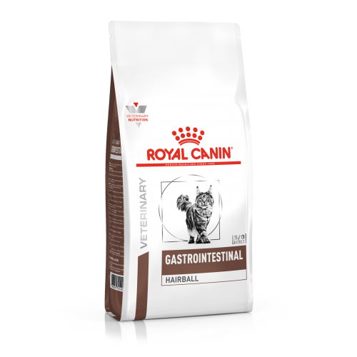 Упаковка Royal Canin Gastrointestinal Hairball сухой корм диетический для взрослых кошек при нарушениях пищеварения