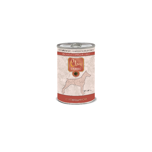 CLAN CLASSIC консервы для собак, Мясное ассорти с говядиной (340г)
