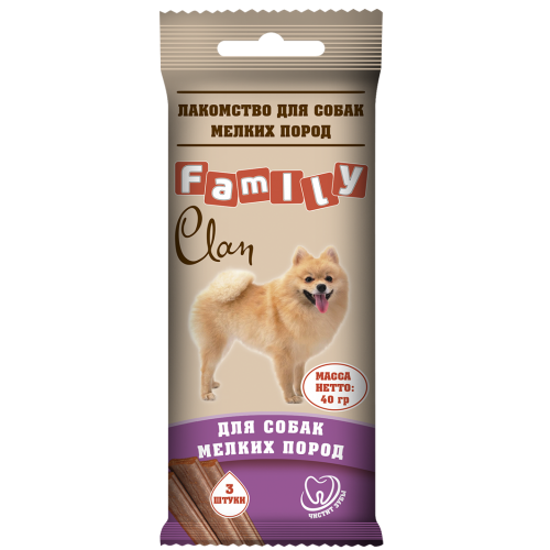 Лакомство для собак мелких пород CLAN FAMILY, гантелька (уп 320шт)