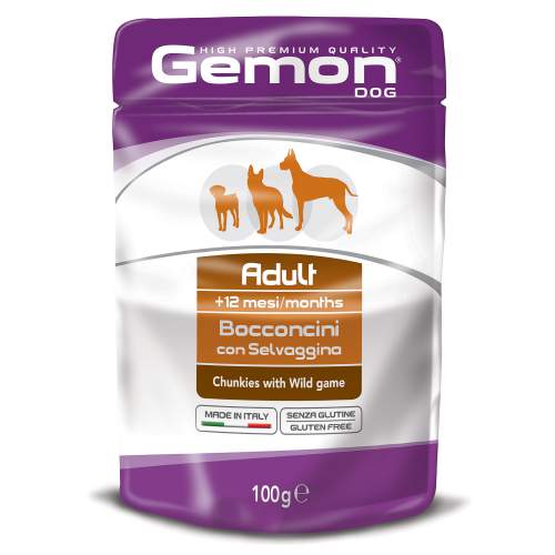 Gemon Dog Pouch паучи для собак кусочки дичи 100г