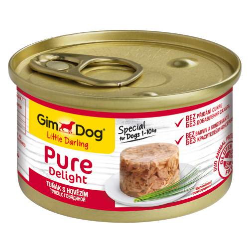 GimDog Pure Delight консервы для собак из тунца с говядиной 85 г