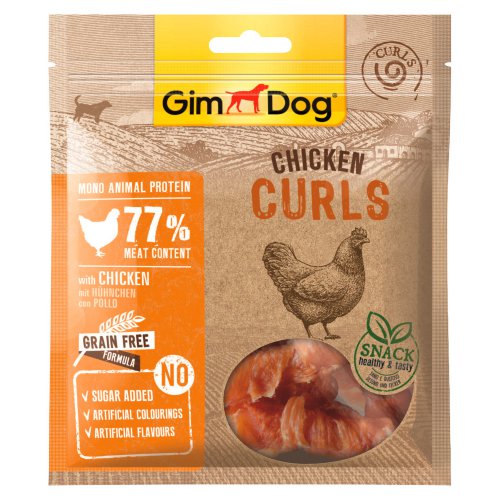 GimDog дополнительный корм (лакомство) куриный для собак спиральки 55 г