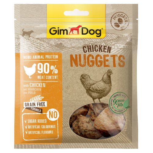 GimDog дополнительный корм (лакомство) куриный для собак наггетсы 55 г