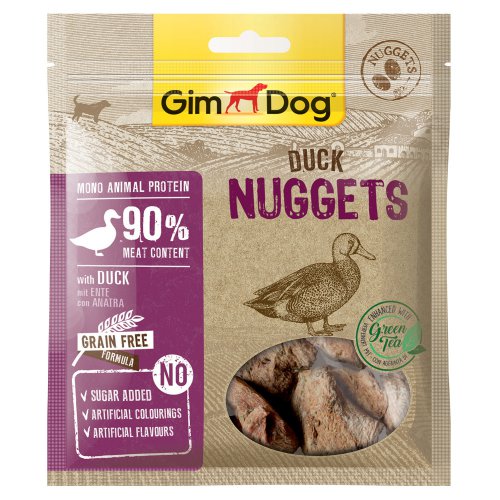 GimDog дополнительный корм (лакомство) утиный для собак наггетсы 55 г