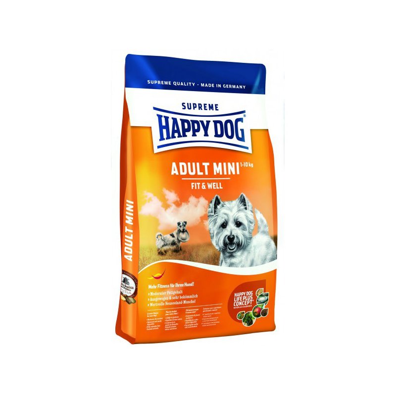 Сухой корм Happy Dog Supreme - Mini Adult для собак мелких пород.