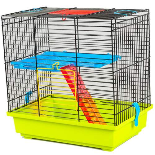 Клетка для грызунов металическая с пластиковым поддоном. INTERZOO 370х250х385