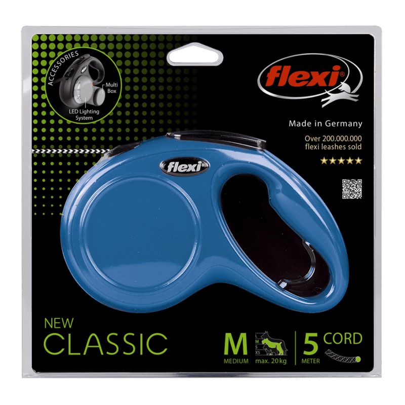 Flexi NEW CLASSIC М (до 20 кг) трос 5 m Синяя