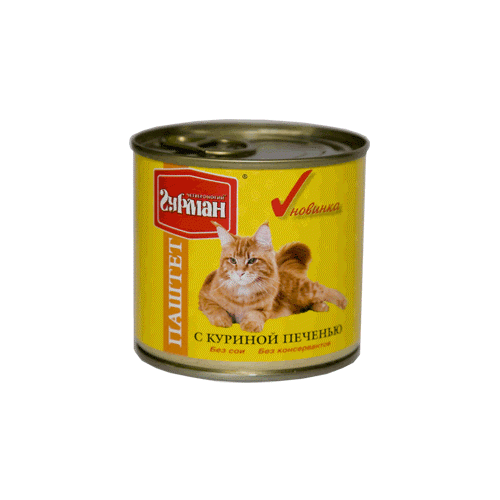 Четвероногий гурман Паштет - консервы с куриной печенью для кошек