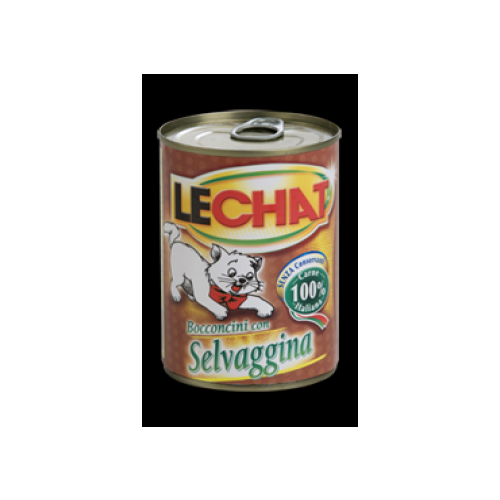 Консервы для кошек LECHAT. Мясные кусочки с дичью (400г)