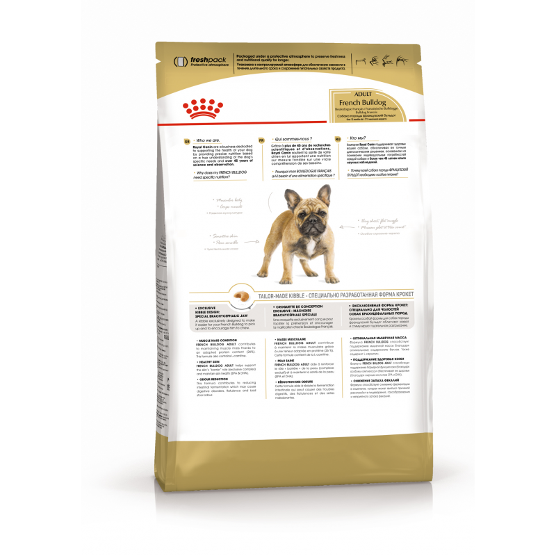 Сухой корм Royal Canin French Bulldog Adult для взрослых собак породы Французский Бульдог от 12 месяцев