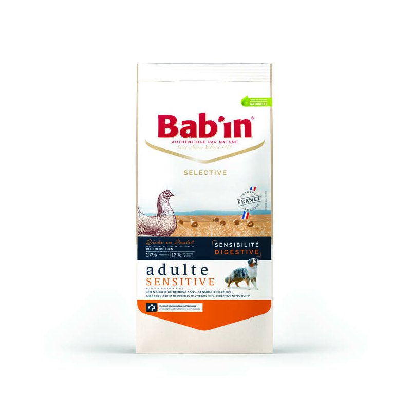 BAB’IN SELECTIVE ADULTE SENSITIVE POULET Сухой корм для взрослых собак с чувств.пищеварением (курица)