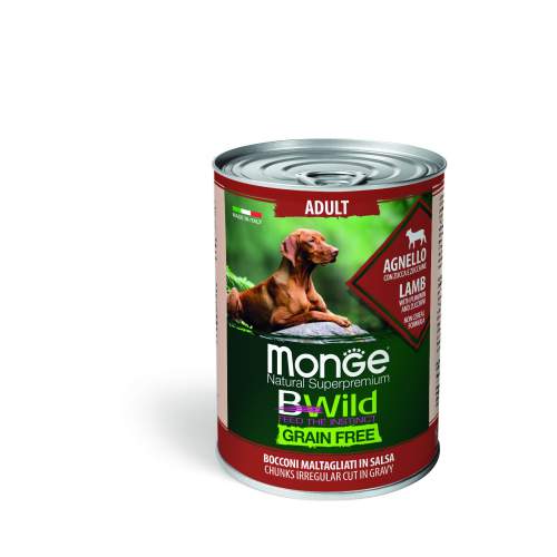 Monge Dog BWild GRAIN FREE беззерновые консервы из ягненка с тыквой и кабачками для взрослых собак всех пород