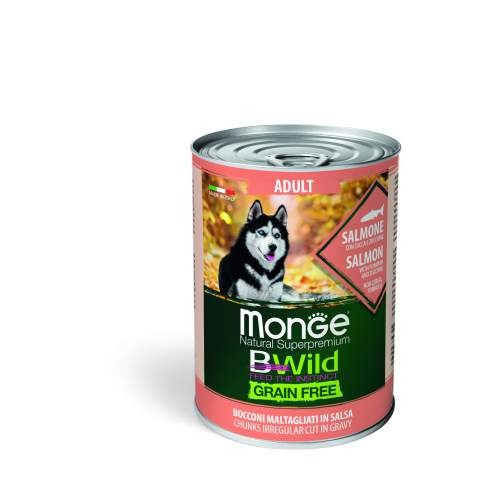 Monge Dog BWild GRAIN FREE беззерновые консервы из лосося с тыквой и кабачками для взрослых собак всех пород