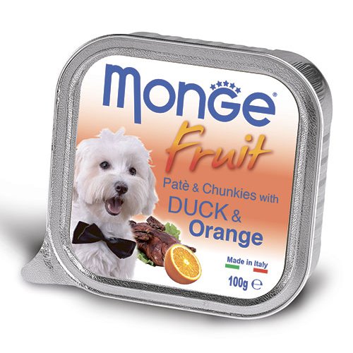 Monge Dog Fruit консервы для собак утка с апельсином