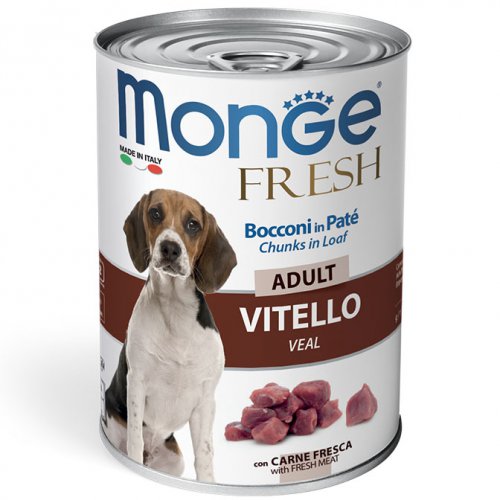 Monge Dog Fresh Chunks in Loaf консервы для собак мясной рулет телятина