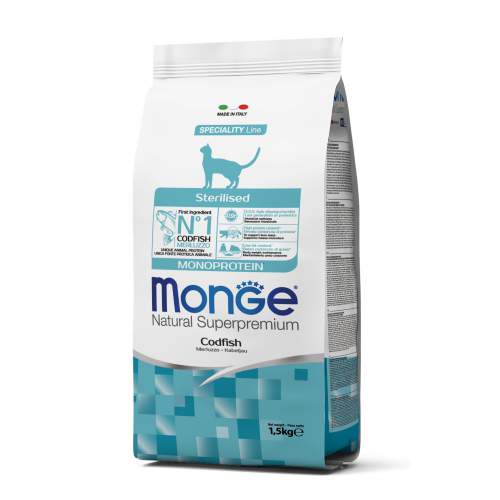 Monge Cat Monoprotein Sterilised Merluzzo корм для стерилизованных кошек с треской