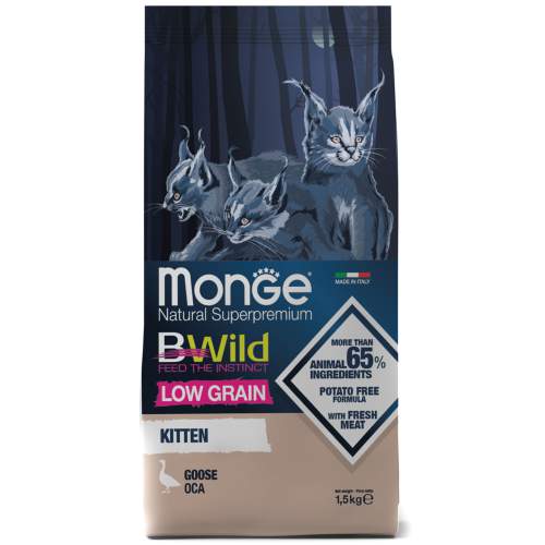 Monge Cat BWild LOW GRAIN Kitten низкозерновой корм из мяса гуся для котят