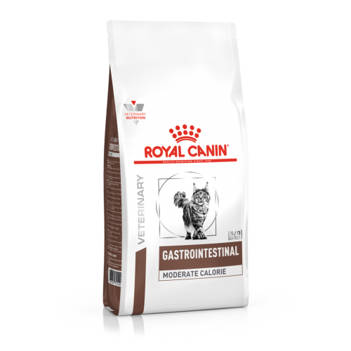 Упаковка Royal Canin Gastrointestinal Moderate Calorie GIM 35 Feline сухой корм для кошек при расстройствах пищеварения,