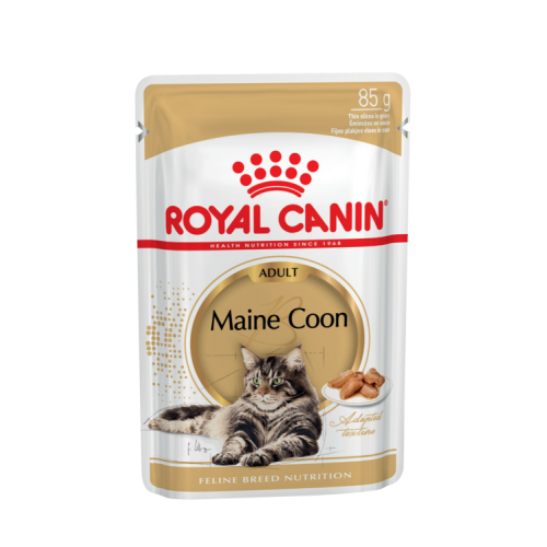 Royal Canin Maine Coon Adult Корм консервированный для взрослых кошек породы Мэйн Кун, соус (12шт)