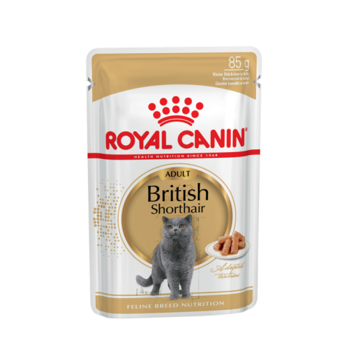 Royal Canin British Shorthair Adult Корм консервированный для взрослых британских короткошерстных кошек, соус (12шт)