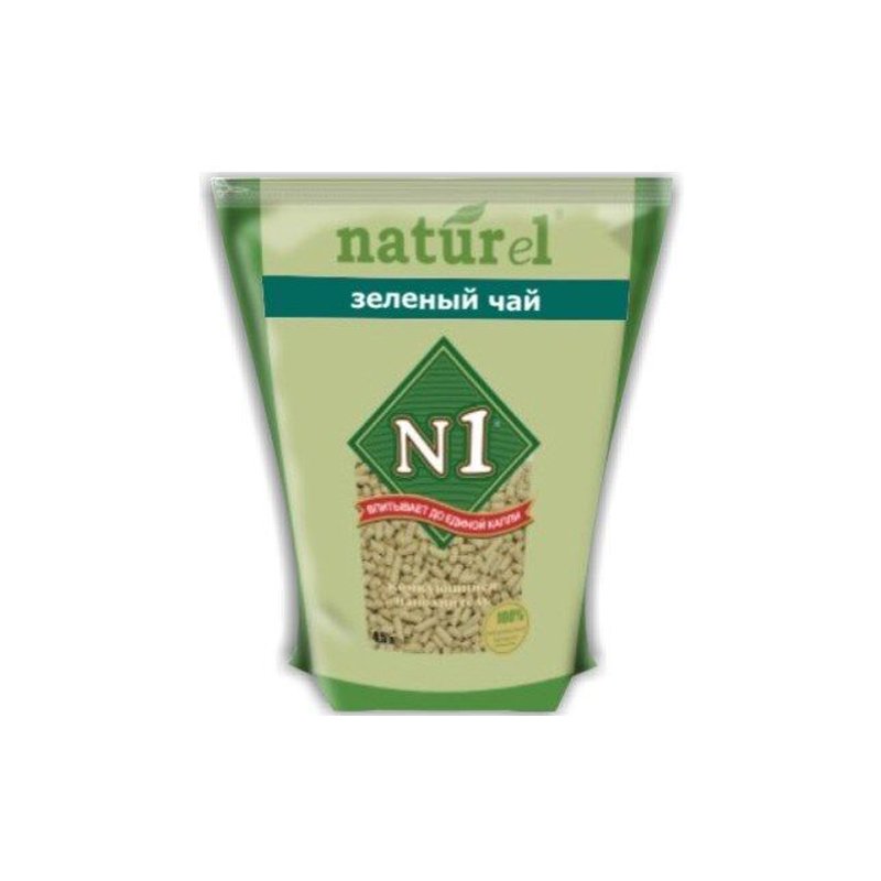 №1 Naturel зеленый чай, Наполнитель древесный комкующийся