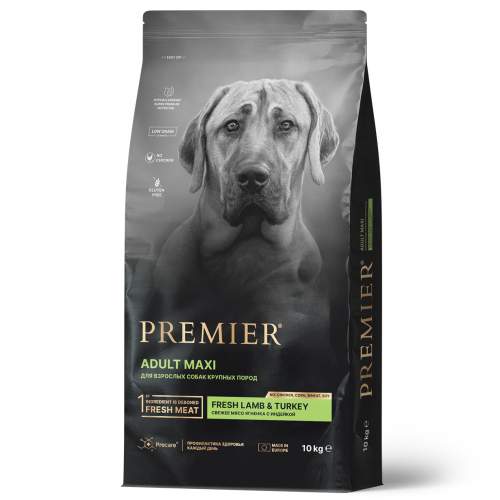 Premier Dog Lamb&Turkey ADULT Maxi (Свежее мясо ягненка с индейкой для собак крупных пород) 10 кг