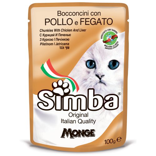 Simba Cat Pouch паучи для кошек курица с печенью 100г