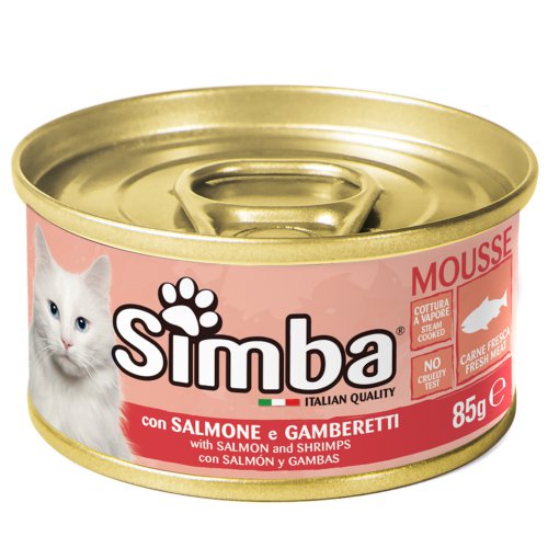 Simba Cat Mousse мусс для кошек лосось/креветки 85г