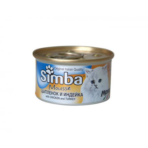 Simba Cat Mousse мусс для кошек цыпленок/индейка 85г