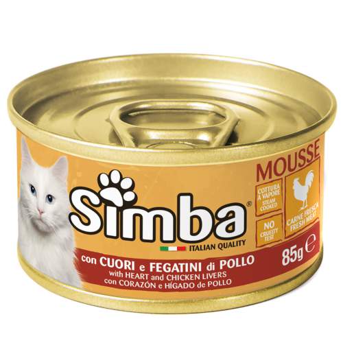 Simba Cat Mousse мусс для кошек сердце/куриная печень 85г